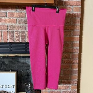 Nike Pink Striped Athletic Capri Pants